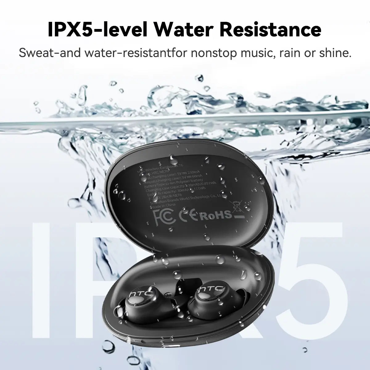 HTC NE76 Bluetooth Wireless Earbuds Sleep Earphones,Bluetooth 6.0,Noise-Canceling Earphones.Improves Sleep Quality,Zero Pressure on the Ears When Sleeping on Your Side,Invisible Flat-Head Earphones,Suitable for Travel and Side Sleepers