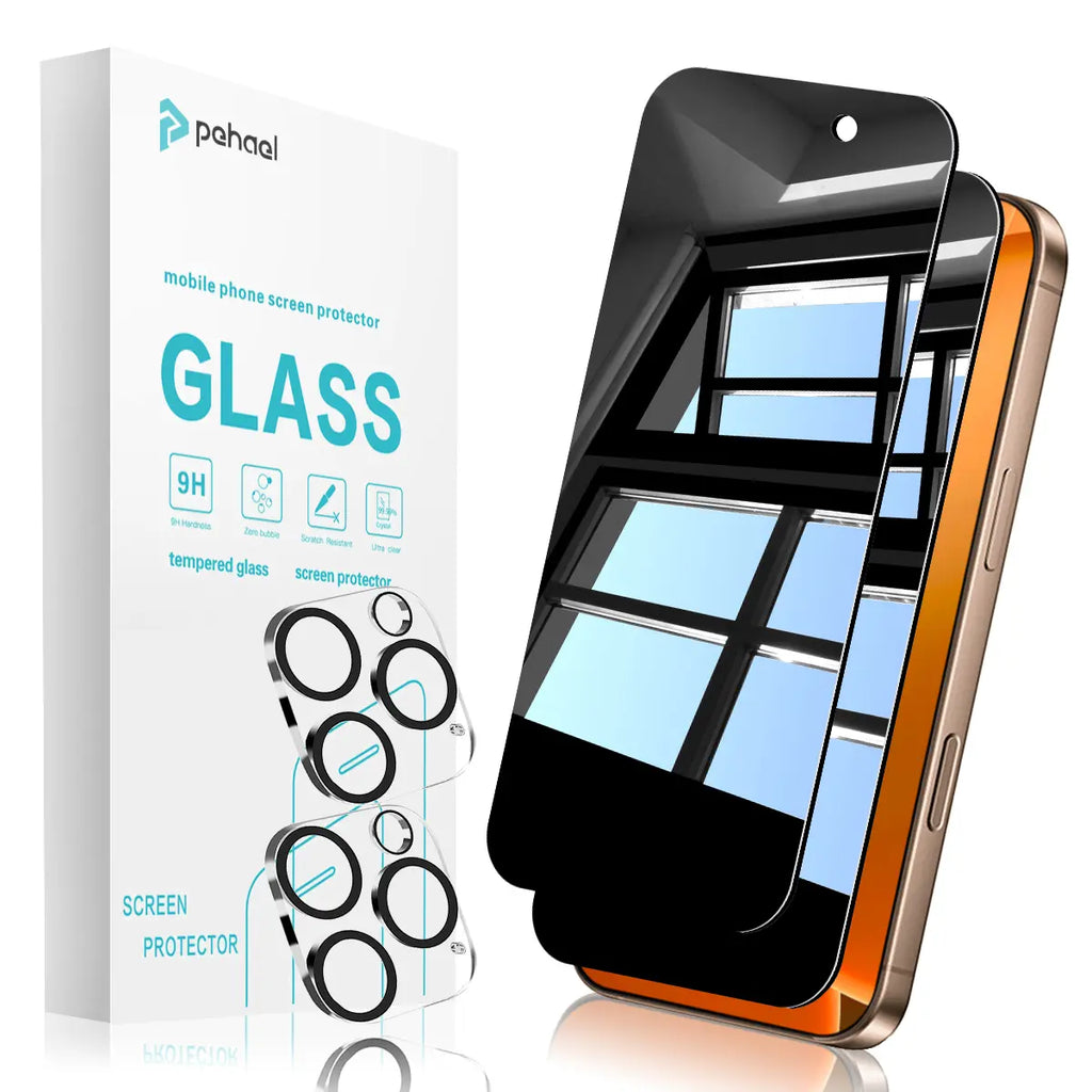Pehael for Iphone 17/16/15/14/13/12/11 Series Privacy Screen Protector Anti-Spy Tempered Glass Cellphone Shockproof Full Coverage Protection Protective