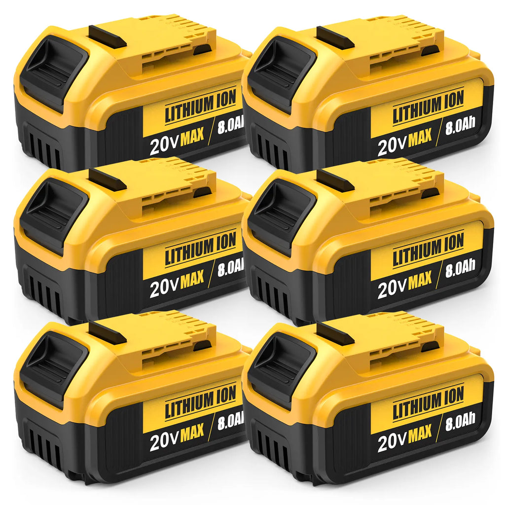 8.0Ah Lithium Battery Replacement for Dewalt 20V Battery Lithium-Ion Maxa Series Dewalt Batteries Stock Up