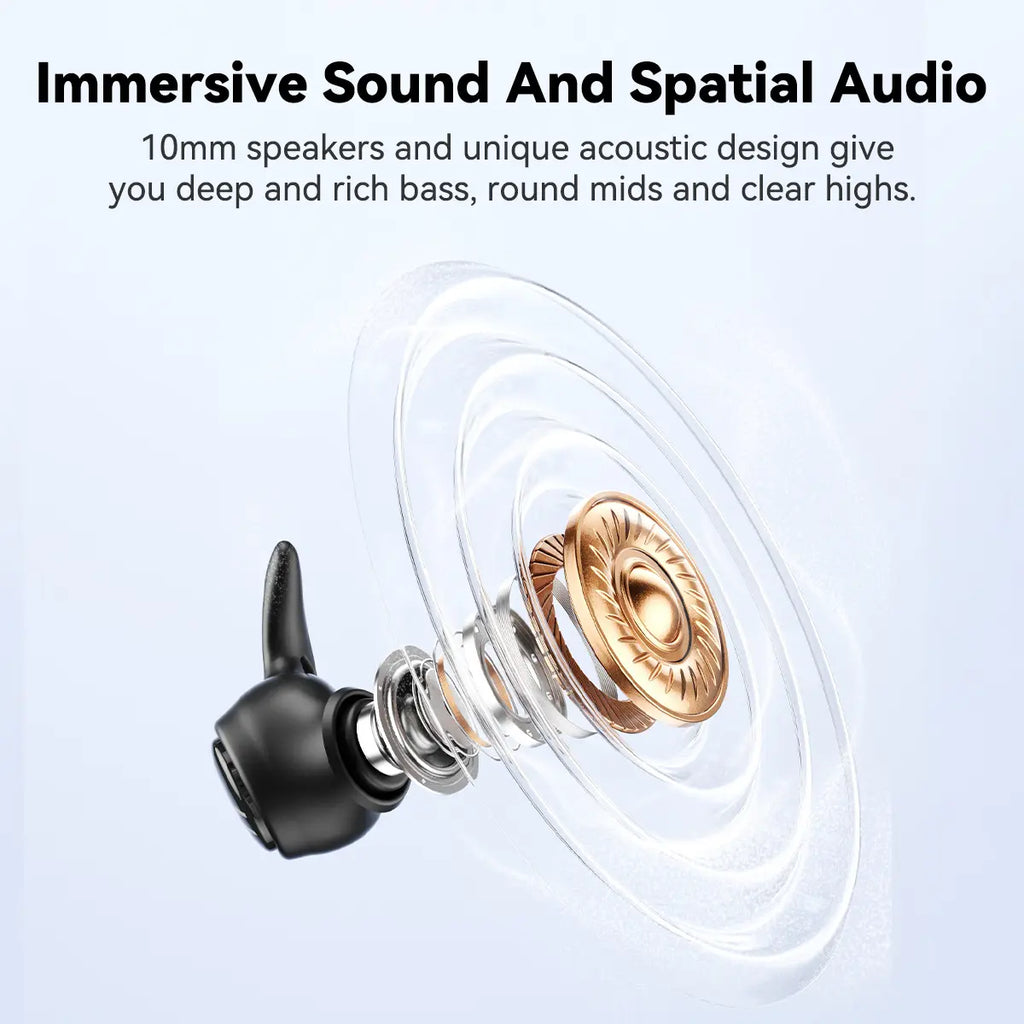 HTC NE76 Bluetooth Wireless Earbuds Sleep Earphones,Bluetooth 6.0,Noise-Canceling Earphones.Improves Sleep Quality,Zero Pressure on the Ears When Sleeping on Your Side,Invisible Flat-Head Earphones,Suitable for Travel and Side Sleepers