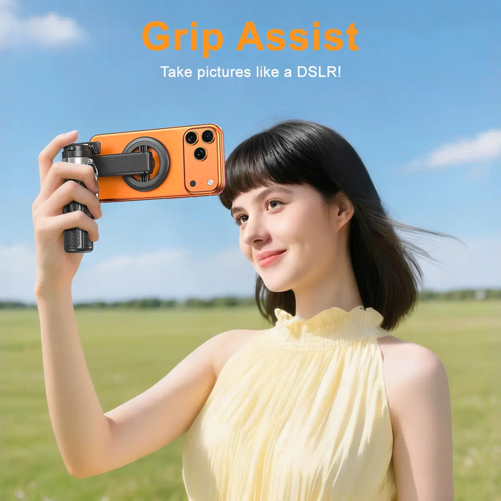 2026 Upgrated 4-In-1 Magnetic Selfie Stick with Remote for Cell Phone 360° Rotation.Can Transforms into Mini Tripod/Camera Grip/Handheld Stabilizer/Phone Stand.Extend to 25 Inches