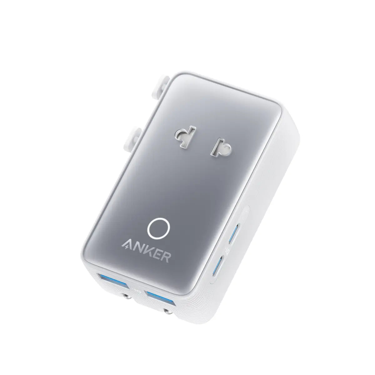 Anker Nano Adapter, 5-In-1 Ultra-Compact Global Charger with 2 USB-C, 2 USB-A, and 1 AC, Perfect for International Travel (1-Pack)