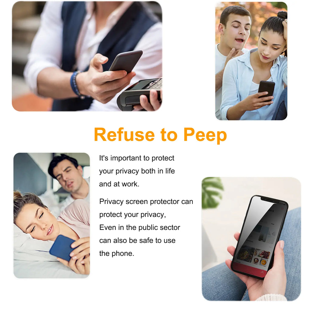Pehael for Iphone 17/16/15/14/13/12/11 Series Privacy Screen Protector Anti-Spy Tempered Glass Cellphone Shockproof Full Coverage Protection Protective