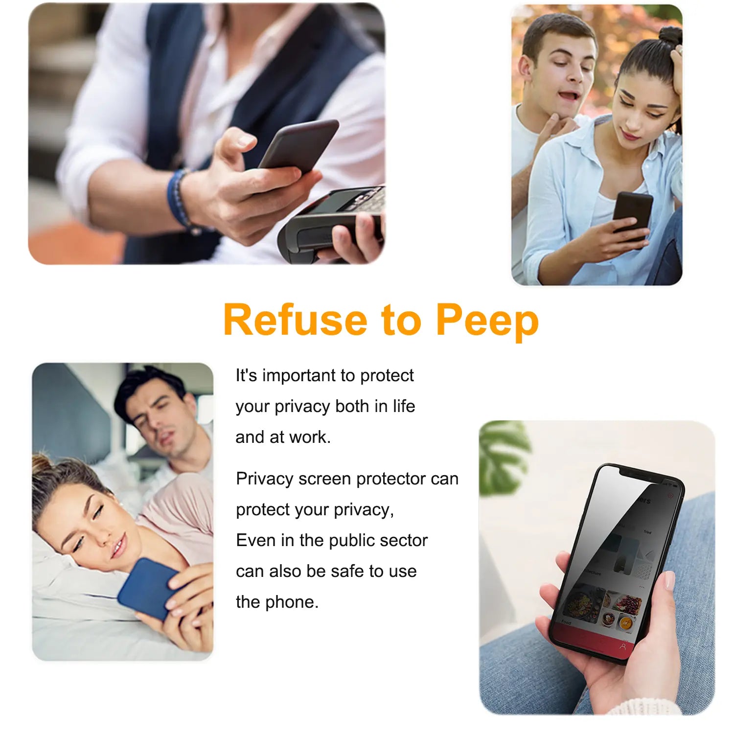 Pehael for Iphone 17/16/15/14/13/12/11 Series Privacy Screen Protector Anti-Spy Tempered Glass Cellphone Shockproof Full Coverage Protection Protective