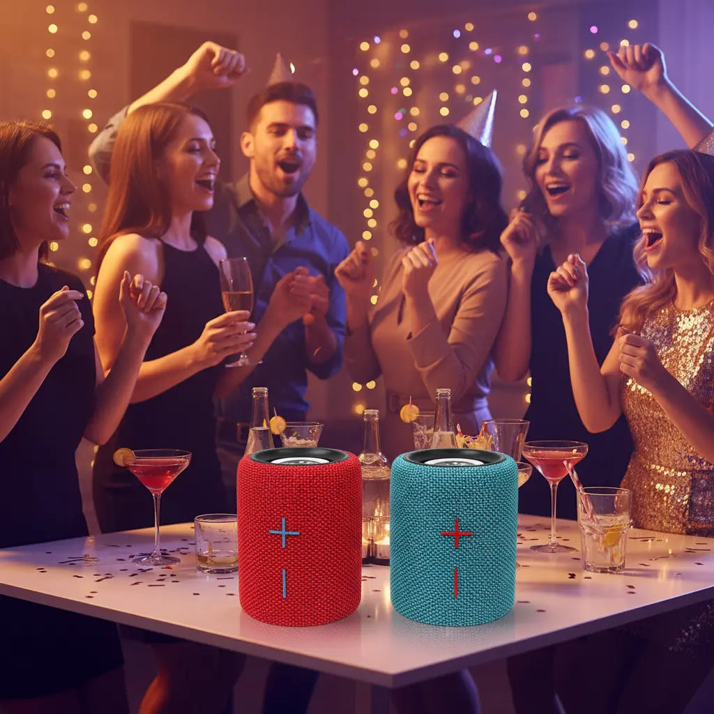 Stromberg TWIN Portable Bluetooth Speaker with Magnetic 2-In-1 Design IPX4 Water Resistant 10H Playtime TWS Pairing BT5.3 FM Radio for Home Party Outdoor Beach Audio Stereo 20W Subwoofer Dophin Audio