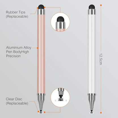 3-Pack Tablets Stylus Pen for All Touchscreen with Precision Disc Tip, 2-In-1 Universal Stylus Compatible with Android, Ios, and Phone– Perfect for Writing, Drawing, and Note-Taking