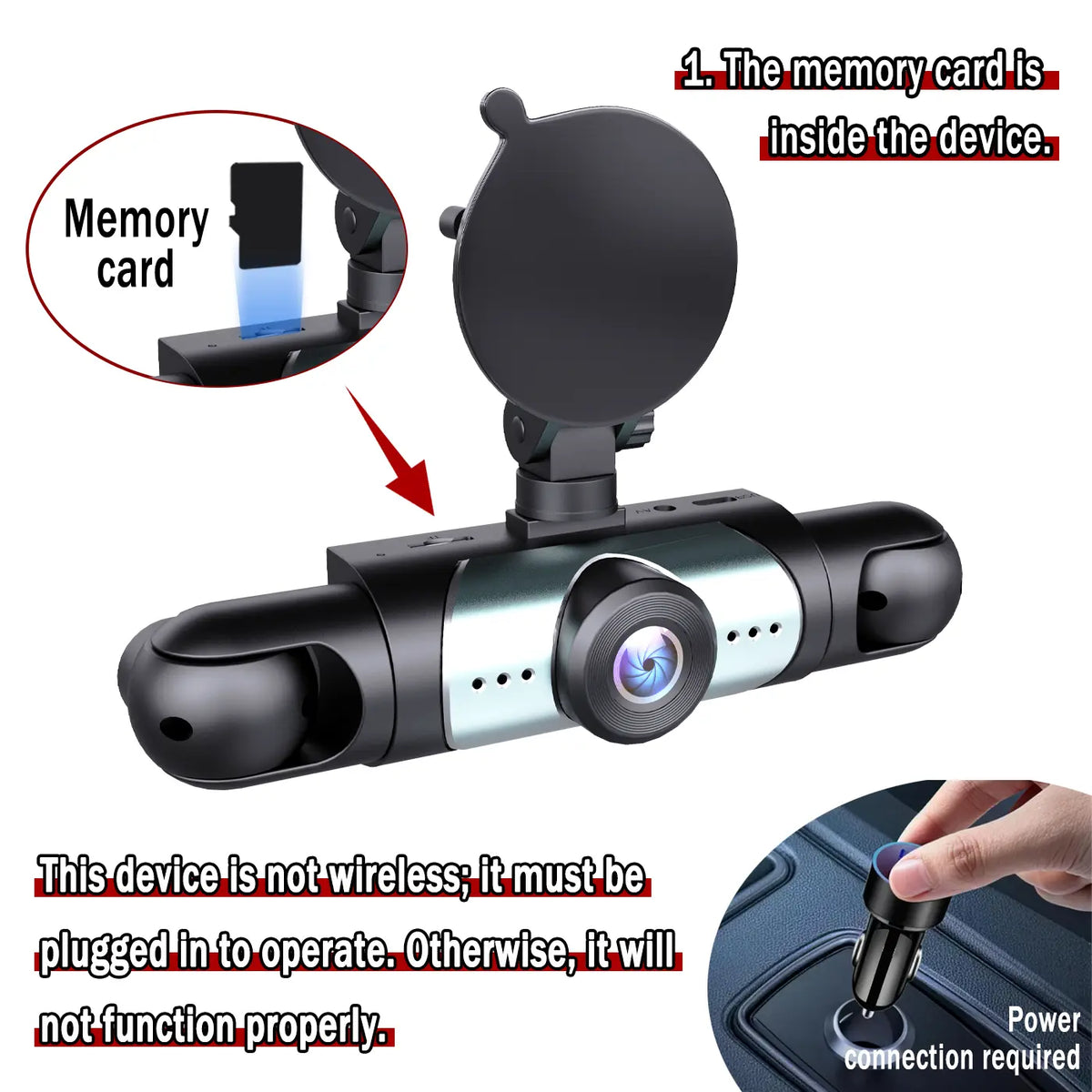 4 Channel Car Dash Cam,1080P Car DVR with 64GB Memory Card,Plug and Play (Need Charge）Car Video Surveillance with Night Vision，24/7Parking Mode Car DVR Hd Screen Front Rear Left and Right Dashcam