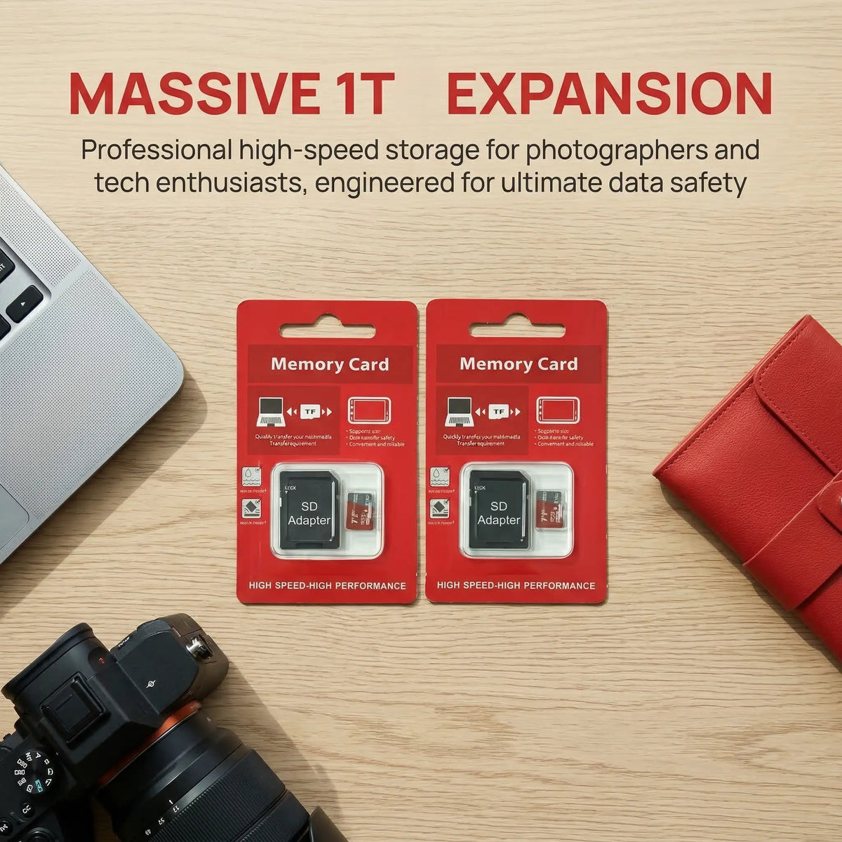 2-Pack 1TB Micro SD Card Memory Card Bundle - High Speed A2 Class 10 U3 V30 Performance, Universal Storage Expansion with SD Adapter for Phone Tablet Camera GPS Switch