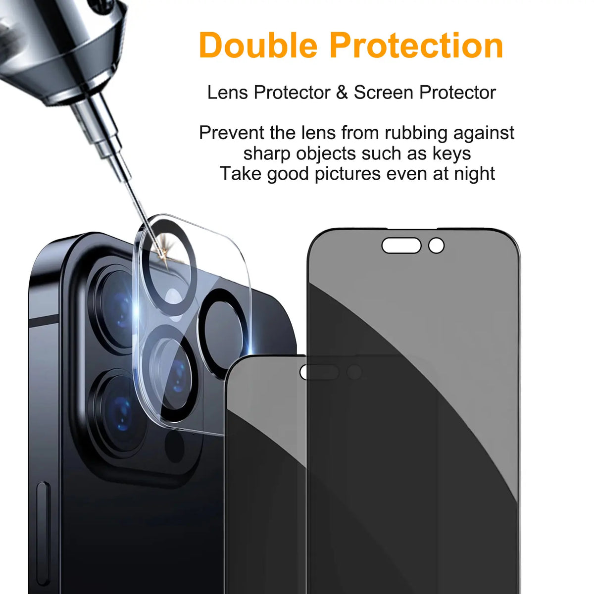 Pehael for Iphone 17/16/15/14/13/12/11 Series Privacy Screen Protector Anti-Spy Tempered Glass Cellphone Shockproof Full Coverage Protection Protective