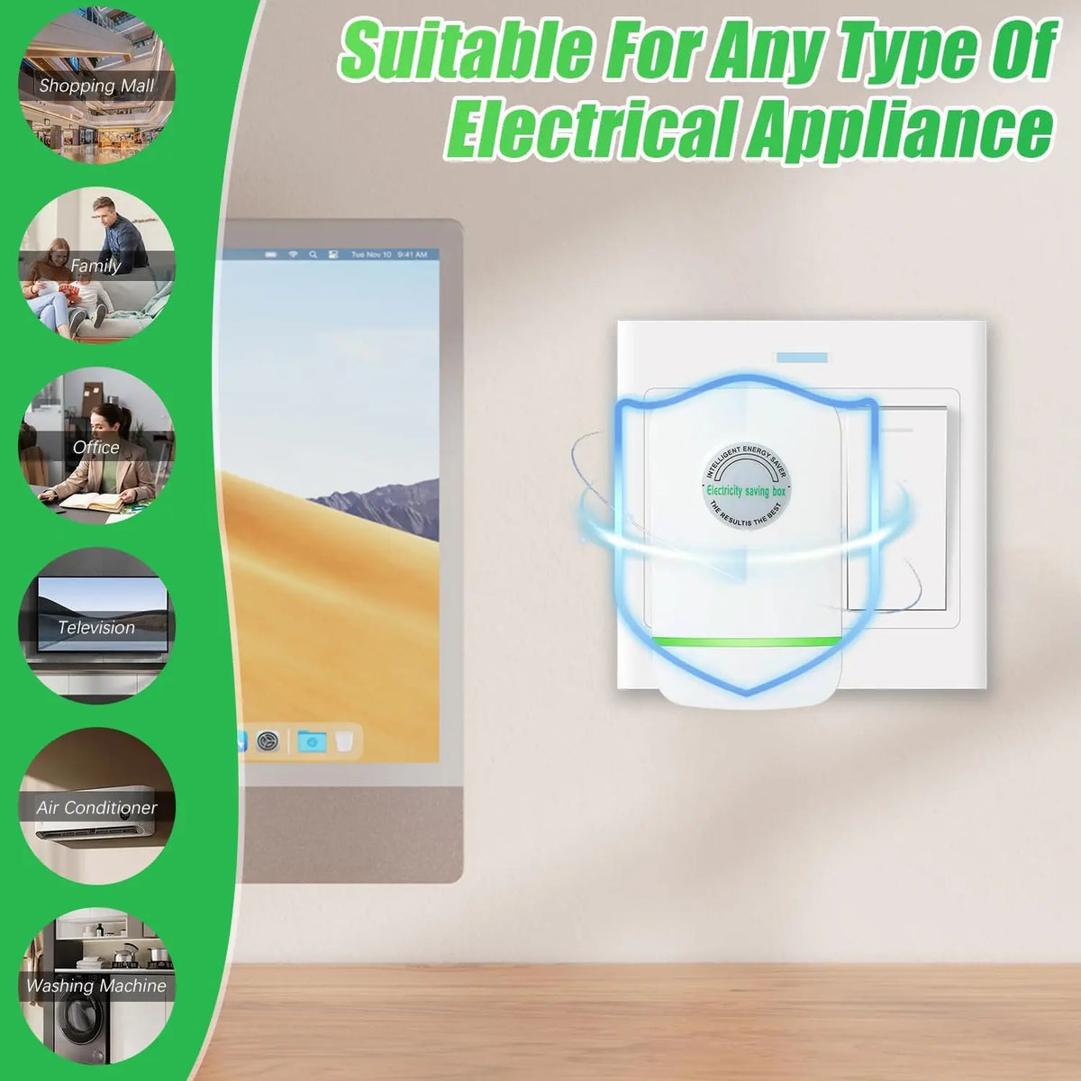 Plug-In Power Box – 2026 Design, US Plug, Wide Voltage Input 90–250V